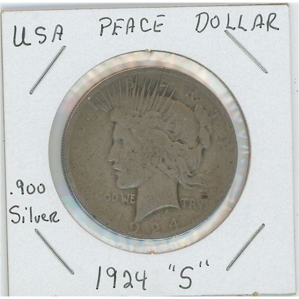 1924 "S" USA Peace Dollar