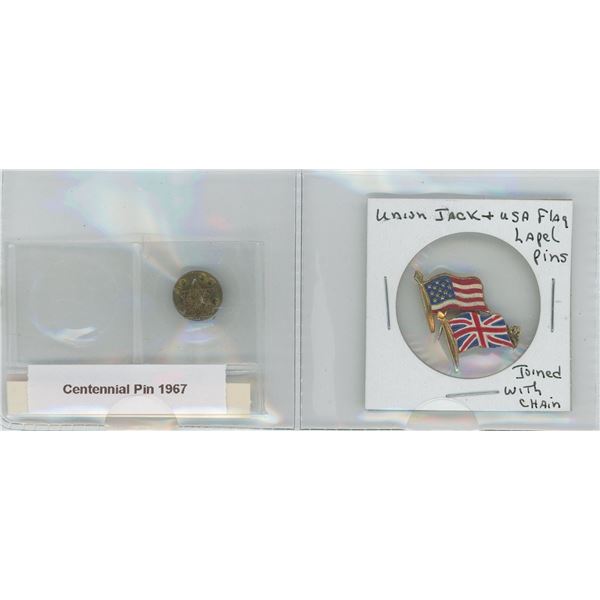 Centennial Pin 1967, Union Jack- US Flag Pin