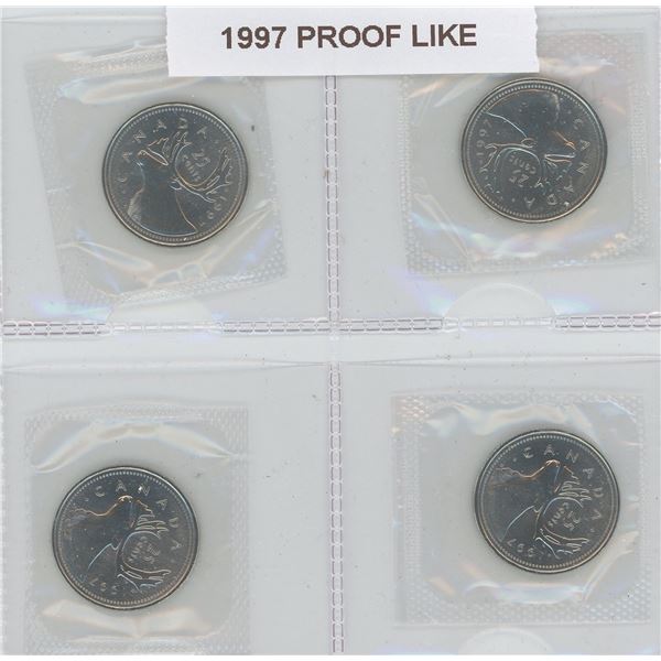 Set Of 4 1997 Proof Like Quarters