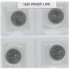 Image 1 : Set Of 4 1997 Proof Like Quarters