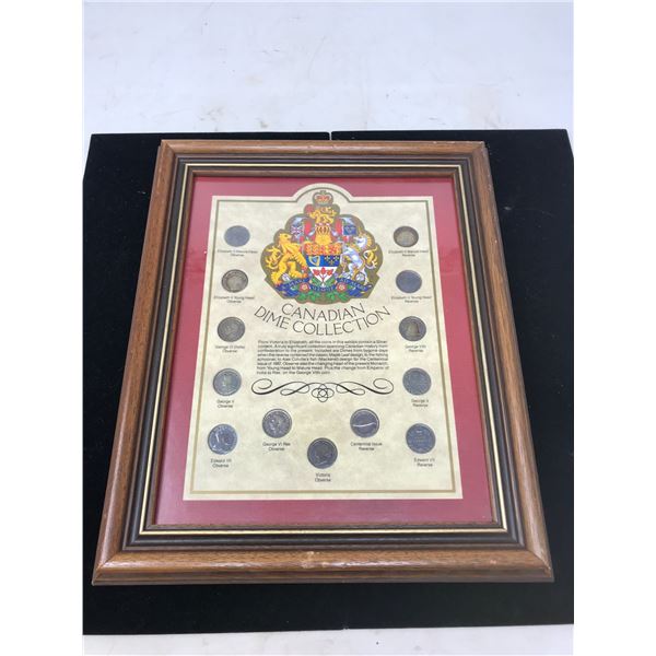 Canadian Dime Collection Framed
