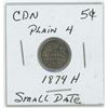 Image 1 : 1874 H CDN 5 Cent Small Date