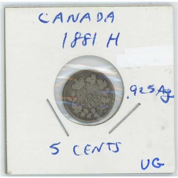 1881 H CDN 5 cent