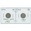 Image 1 : Set Of 2 CDN 5 Cent 1900 Small Date, 1901