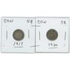 Image 1 : Set Of 2 CDN 5 Cent 1917, 1920
