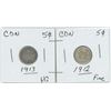 Image 1 : Set of CDN 5 Cent 1913, 1912