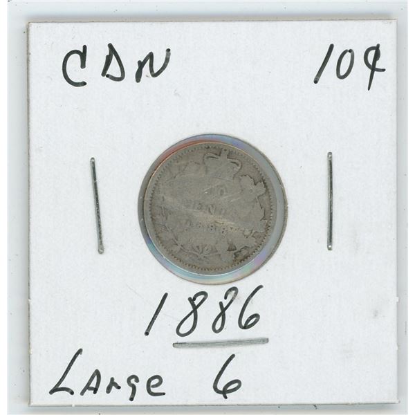 1886 CDN 10 Cent Large 6