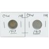 Image 1 : Set Of 2 CDN 10 Cents 1913