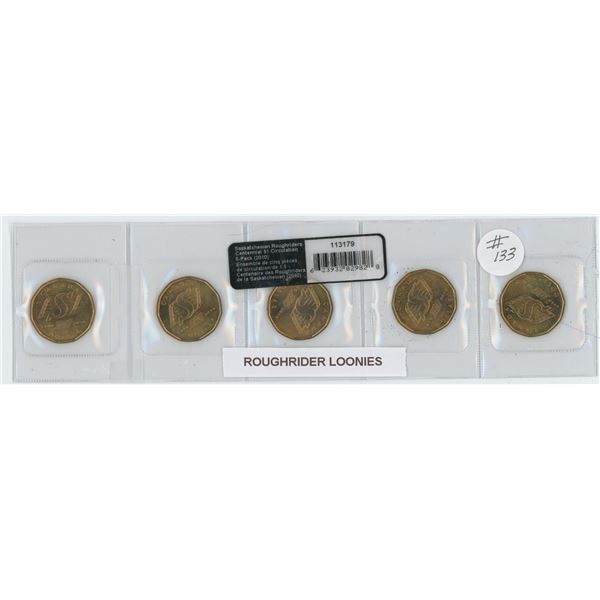 Set Of 5 Roughrider Loonies 2010