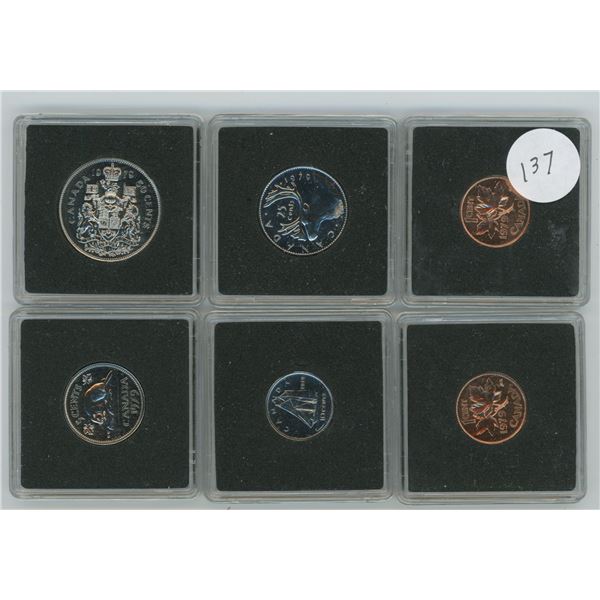 Set Of 6 1979 Gem UNC Coins Encased