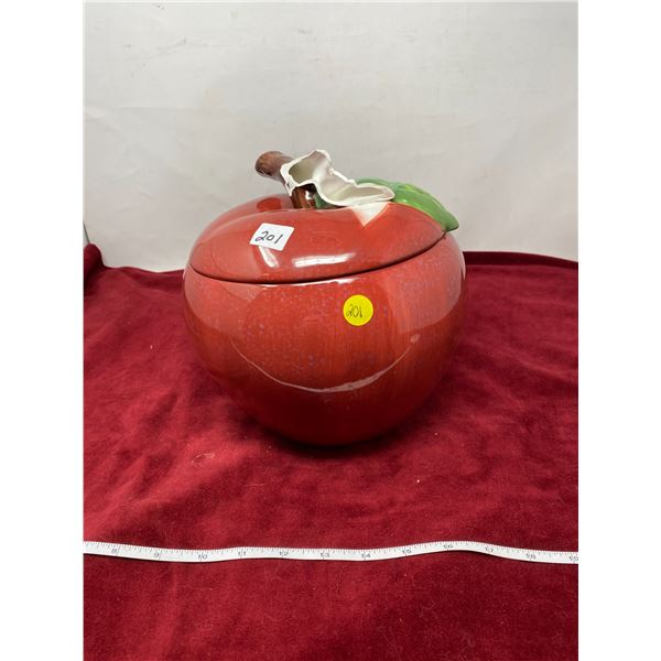 Apple Cookie Jar (Broken Handle Pieces Inside Jar)
