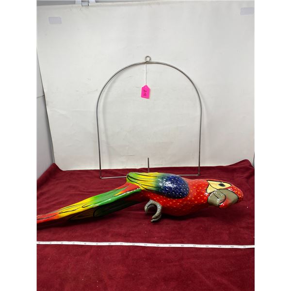 Decretive Parrot On Swing
