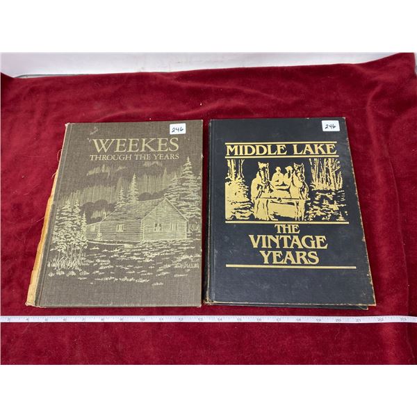 (2) History Books "Middle Lake" + Weekes"