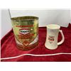 Image 1 : Saskatchewan Farmers Texaco Bonspiel Mug 1981 + Texaco Anti-Freeze Oil Can
