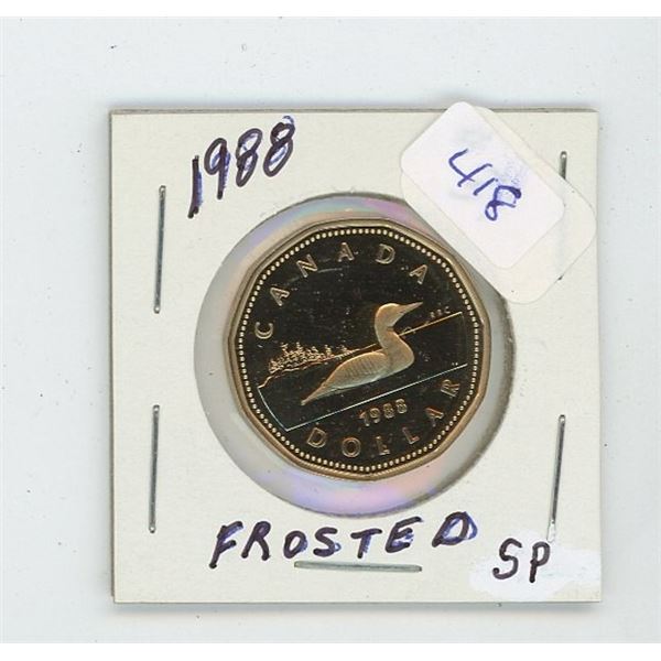 1988 Frosted Specimen Loon Canadian loonie