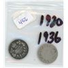 Image 1 : 2 Canadian Silver 10 Cent Pieces