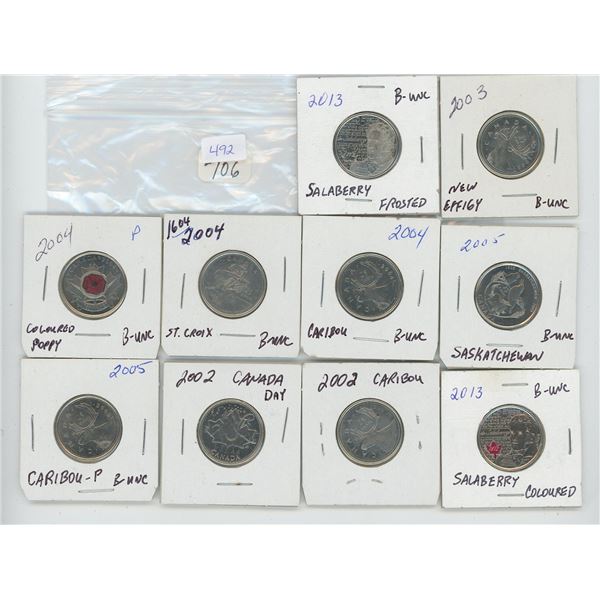 10 Canadian 25 cent pieces