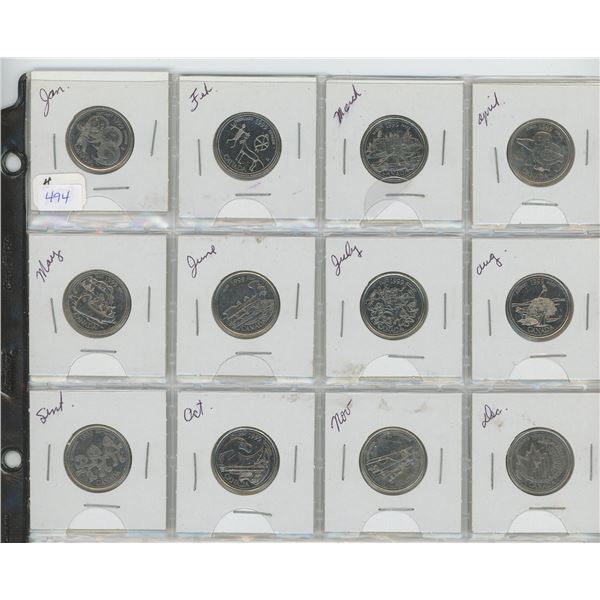 12 Canadian 25 cent pieces