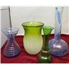 Image 2 : (7) Glass Vases Including Gold Royal Winton