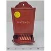 Image 1 : Red Matchbox holder, fair condition - comes with empty 'Eddy' Matches