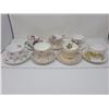 Image 1 : 7 sets of teacups & saucers,  2 are Royal Albert