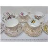 Image 3 : 7 sets of teacups & saucers,  2 are Royal Albert