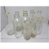 Image 1 : 11 assorted glass milk bottles all shapes & sizes