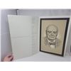 Image 1 : Reproduction of charcoal portrait of Sir Winston Churchill , by Tom Hall, lithographed in Canada