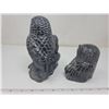 Image 3 : 2 beautiful soapstone carvings, owls - large!