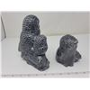 Image 4 : 2 beautiful soapstone carvings, owls - large!