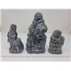 Image 1 : 3 soapstone carvings, inuit/aboriginal theme