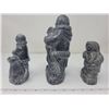 Image 3 : 3 soapstone carvings, inuit/aboriginal theme