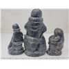 Image 4 : 3 soapstone carvings, inuit/aboriginal theme