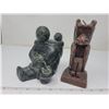 Image 1 : 1 Soapstone carving & 1 Pearlite totem pole carving Vancouver BC