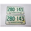 Image 1 : pair 1974 saskatchewan license plates