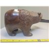 Image 3 : heavy ironwood hand carved grizzly bear with salmon in mouth