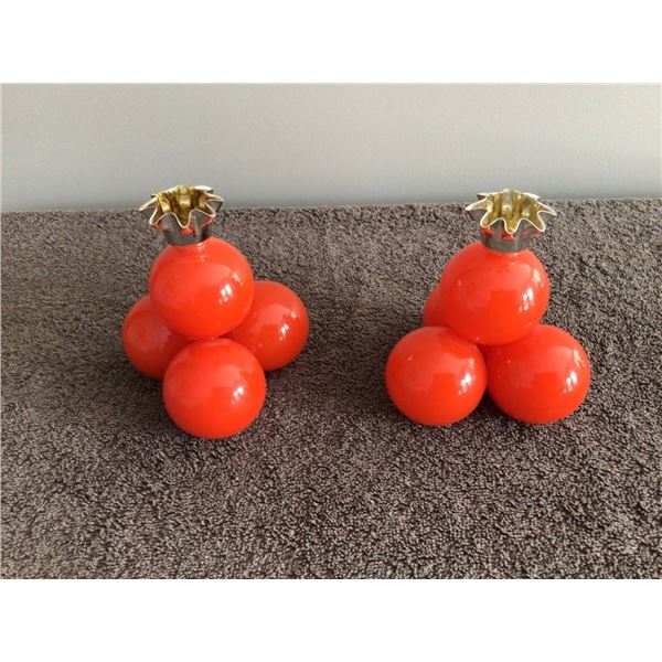 Retro orange candle holders