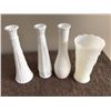 Image 1 : Lot of 4 milk glass vases