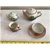 Image 2 : made in Japan mini tea set pieces, tea pot, cream and sugar, 1 cup, 5 saucers, 6 plates, some chips