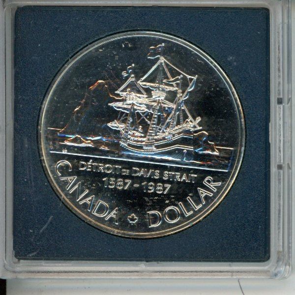 1587-1987 John Davis .375 Troy Ounce silver dollar