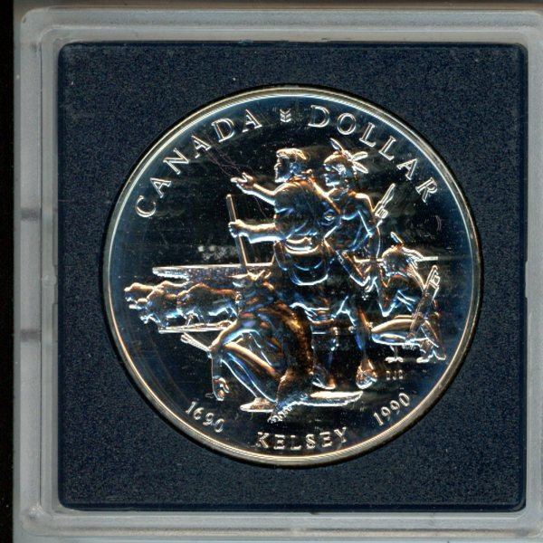 1690-1990 Henry Kelsey tricentennial .375 Troy ounce silver dollar