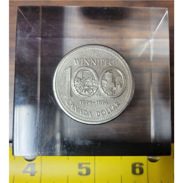 1874-1974 One dollar coin paper weight