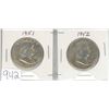 Image 1 : 1951 & 1952 U.S.A. silver half dollars .900 silver