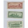 Image 2 : Sheet of 3 Canadian Bank Notes - 1954 Two Dollar Note, 1967 One Dollar Note, 1973 One Dollar Note