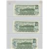 Image 2 : Sheet of 3 Canadian Bank Notes - 1973 Gem Uncirculated One Dollar Notes x 3