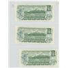 Image 2 : Sheet of 3 Canadian Bank Notes - 1973 Gem Uncirculated One Dollar Notes x 3, Consecutive Prefix # EA