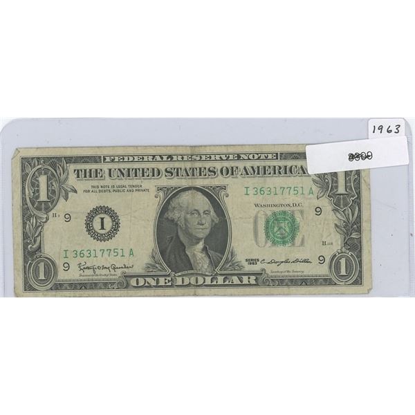 1963 USA One Dollar Bank Note