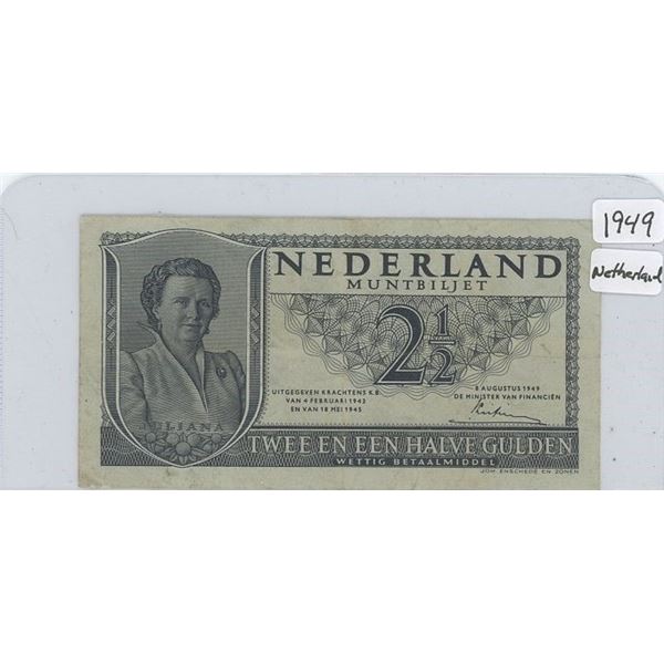 1949 Netherland - 2 1/2 Gulden