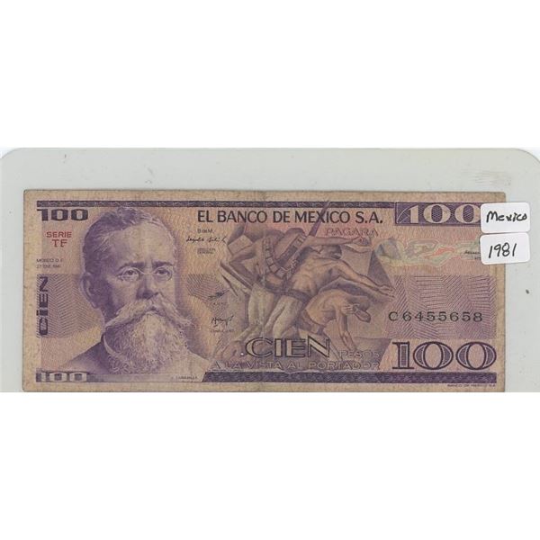 1981 Mexico - One Hundred Peso Bank Note
