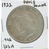 Image 1 : 1922 USA Peace Dollar .925 Sterling Silver
